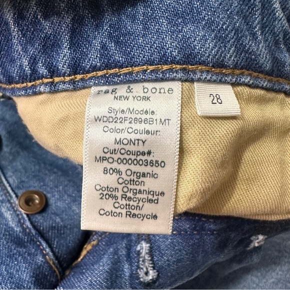 NWT Rag & Bone Nina High Rise Ankle Cigarette Straight Jeans sz 28 - Picture 12 of 12